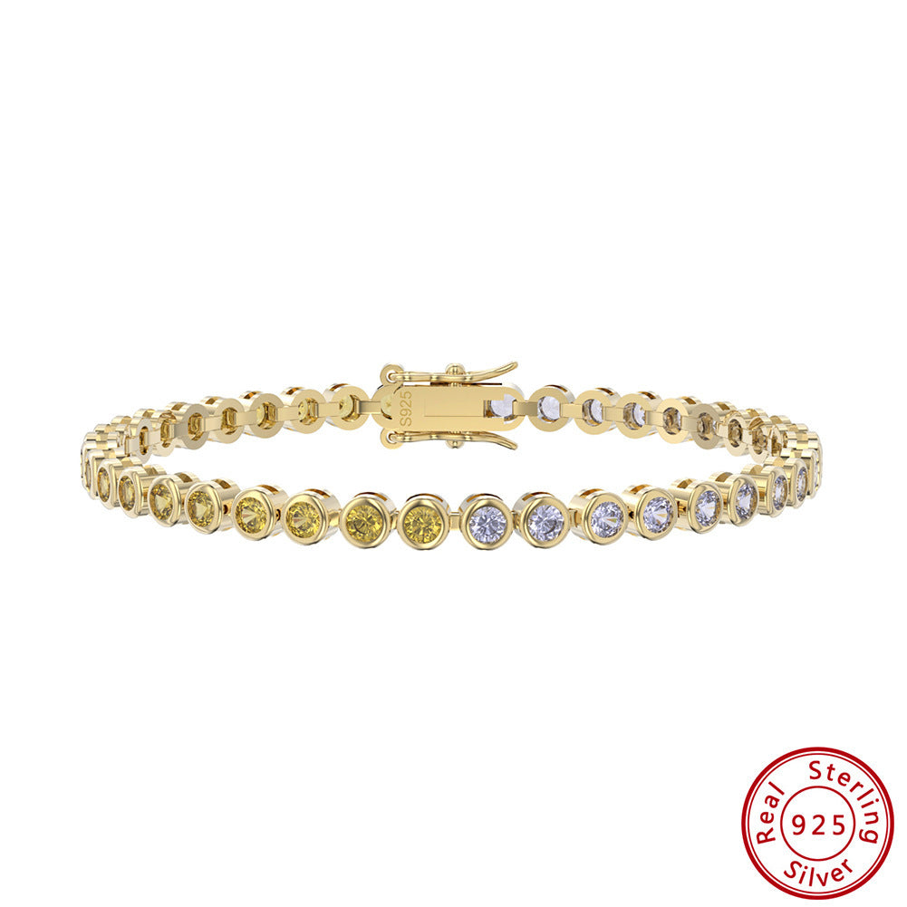 Bracelet en Argent 925 Moyyudé avec pierres bicolores, accessoire minimaliste féminin élégant