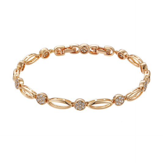 Bracelet design sculpté en or avec détails ronds incrustés de pierres brillantes Moyyudé