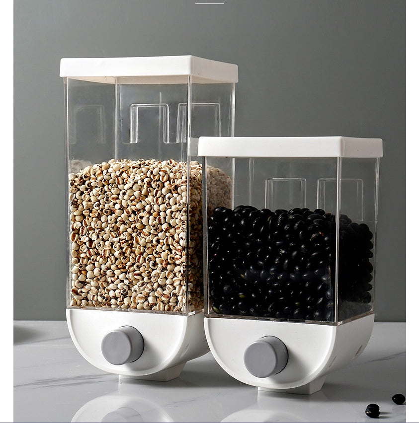 Distributeur alimentaire mural Moyyudé transparent avec deux compartiments pour céréales et grains